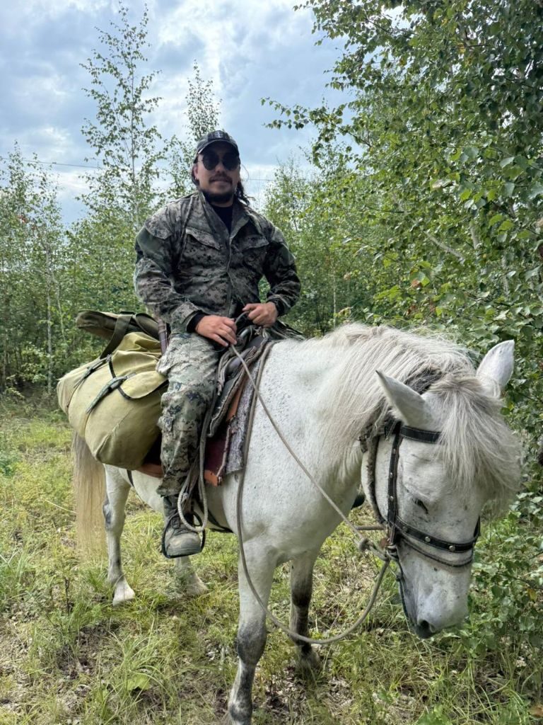 Sakha horse with traditional pack saddle