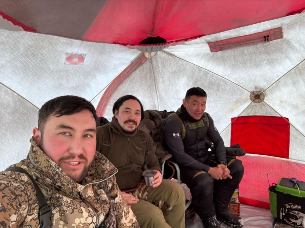 Inside a winter expedition tent in Yakutia